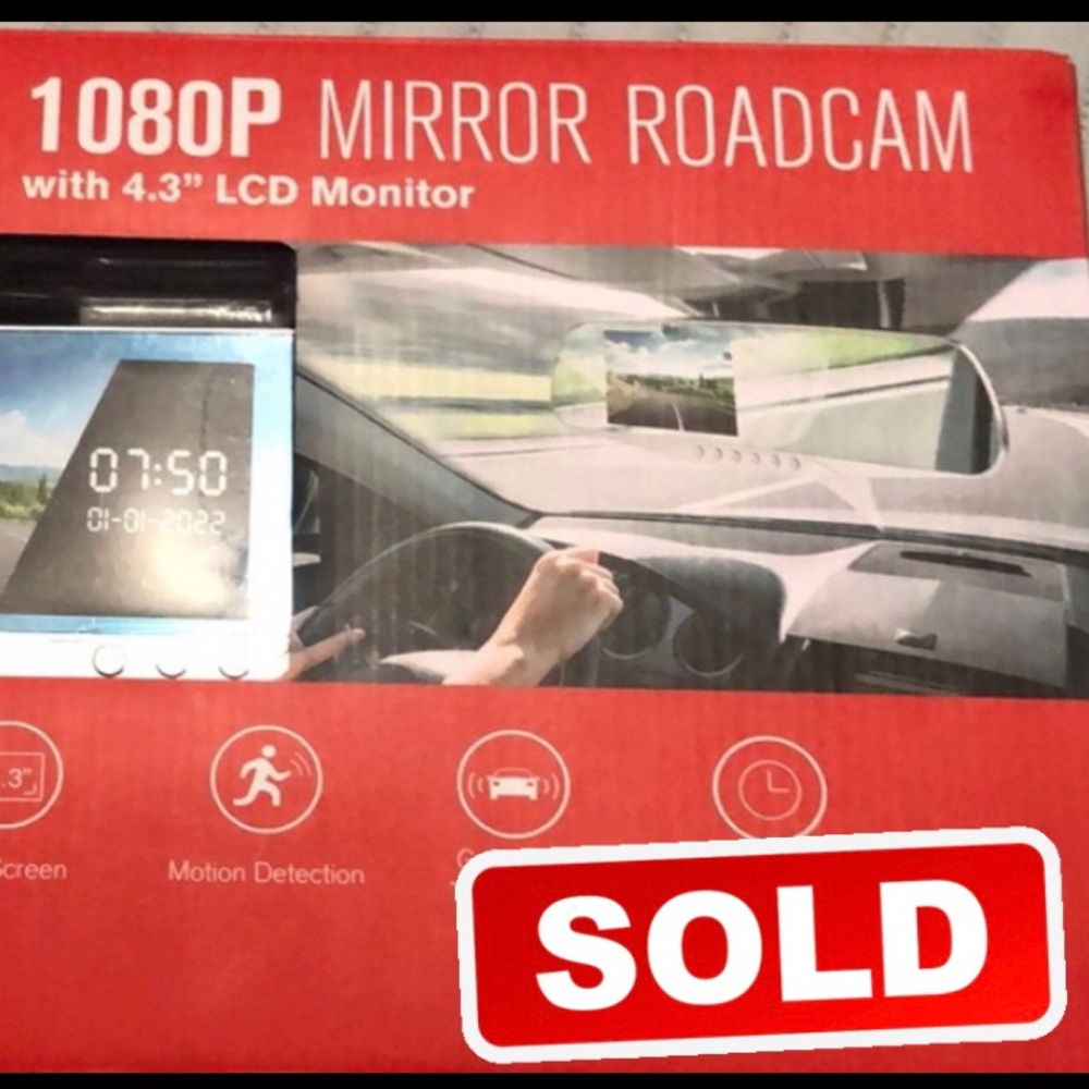 Yada 1080P Mirror Roadcam with 4.3" LCD Monitor - Silver